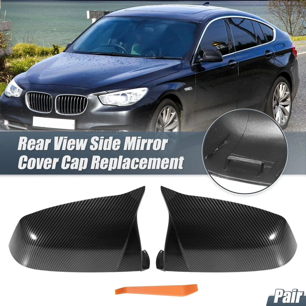 Rearview Mirror Cover Cap Carbon Fiber Pattern for BMW 525i 528i 530i 535i