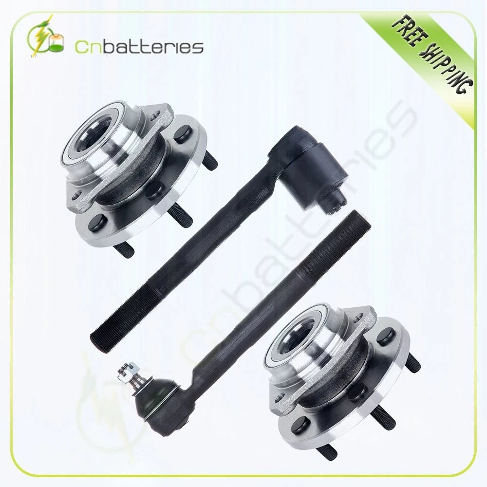 Set of 4 Wheel Hub & Bearing Assembly + 2 Outer Tie Rods for Grand Cherokee (1999–2004)