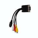 S-Video 4-Pin & RCA Female Adapter for VGA Male Input Port