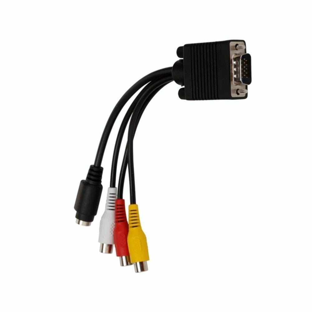 S-Video 4-Pin & RCA Female Adapter for VGA Male Input Port