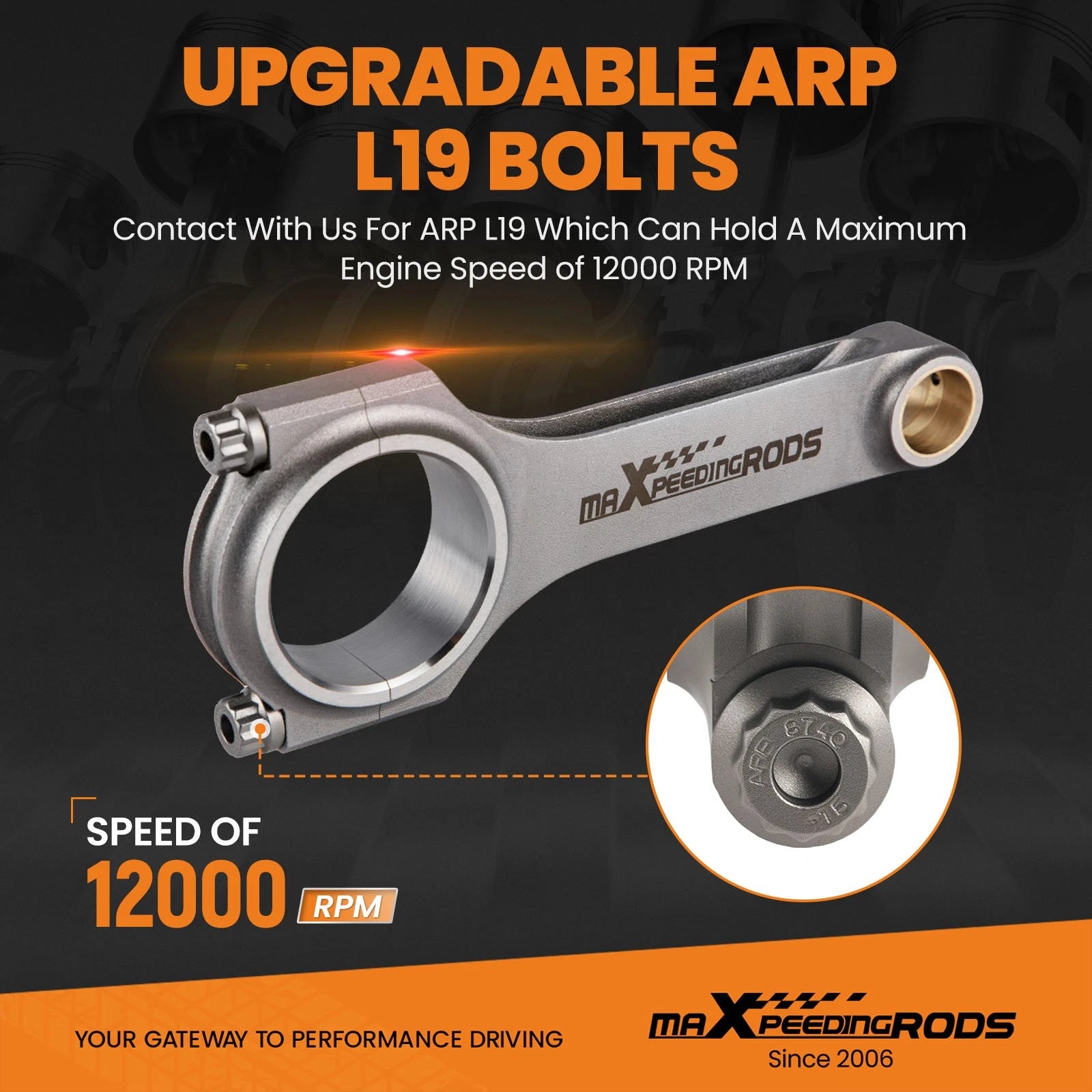 Set of 8 H-Beam Connecting Rods for Chevy LS (.945" Pin, 6.100" Length)