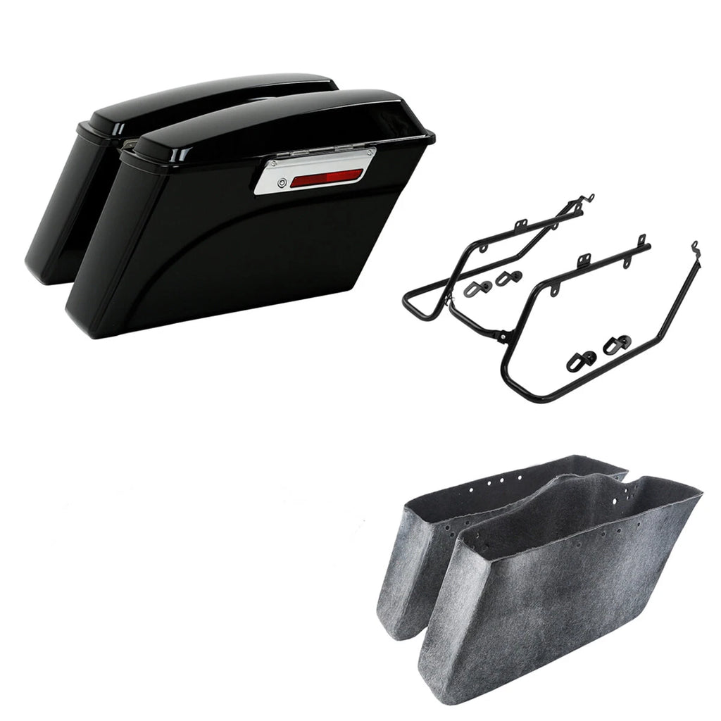 Hard Saddlebags & Conversion Bracket Kit for Harley Dyna Street Bob (2008–2017)