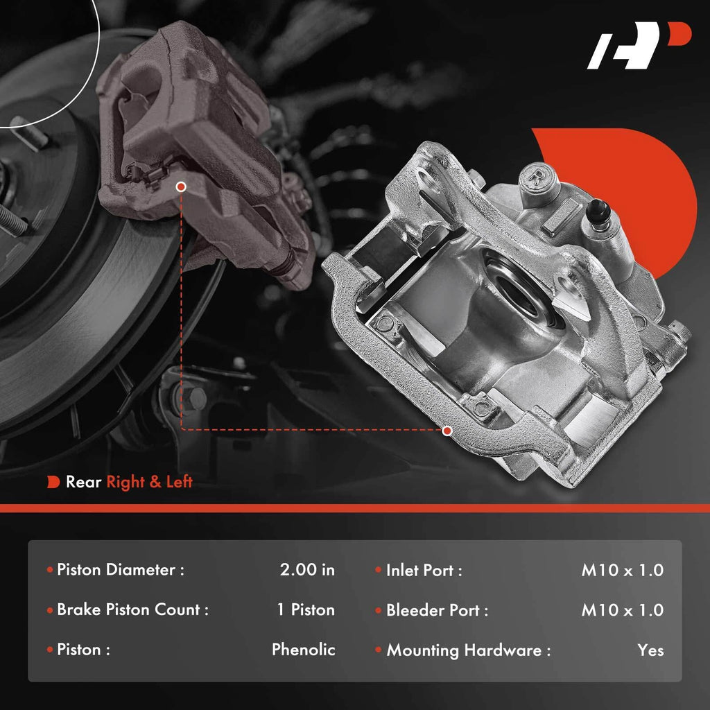 2X Rear Brake Caliper with Bracket for Silverado Sierra 1500 (2007-2018)