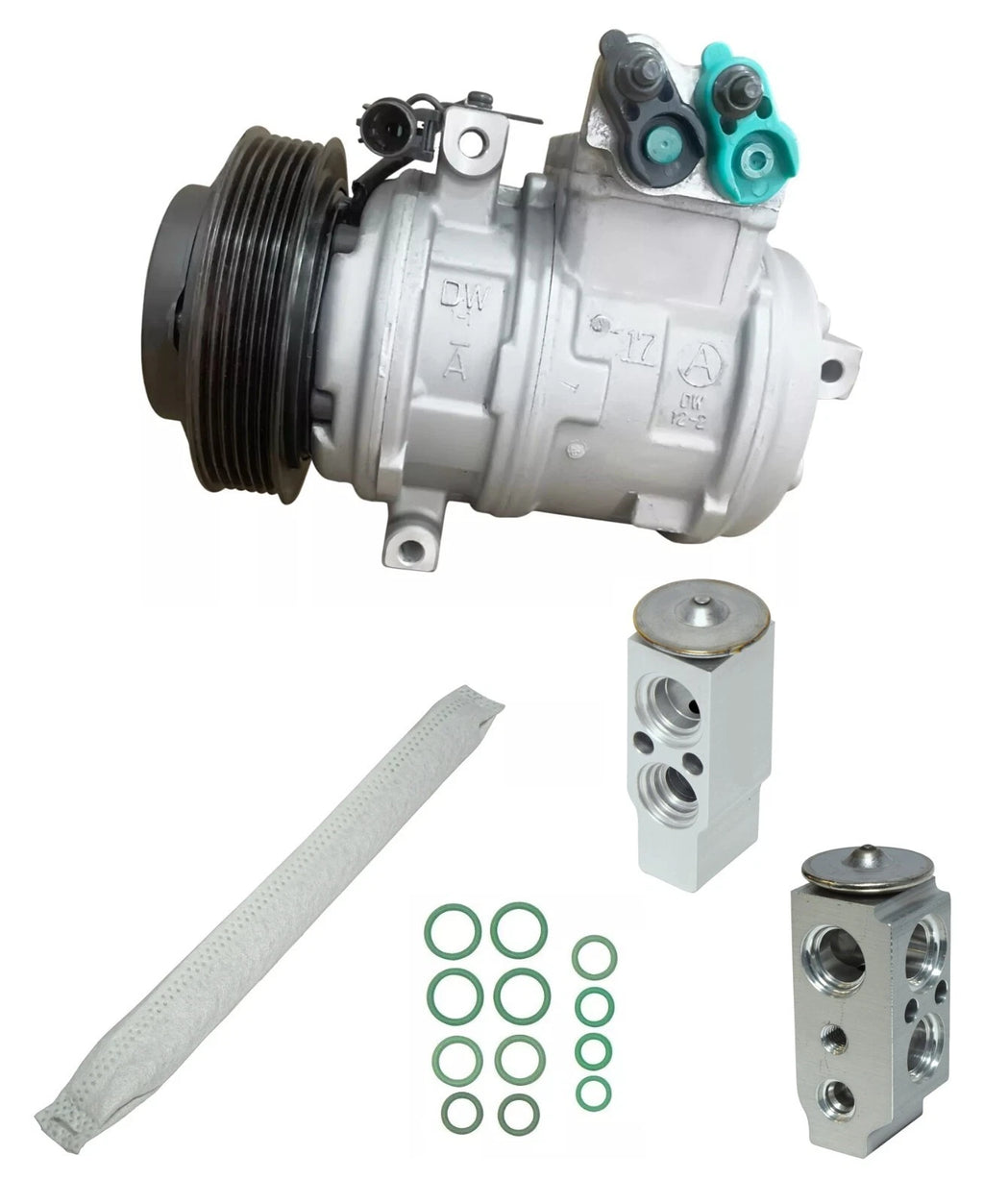 AC Compressor Kit for Kia Borrego 4.6L (2009–2009) with Rear AC