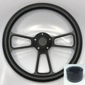 14 Inch Black Billet Steering Wheel Cover for Universal Fit (Fits Most)