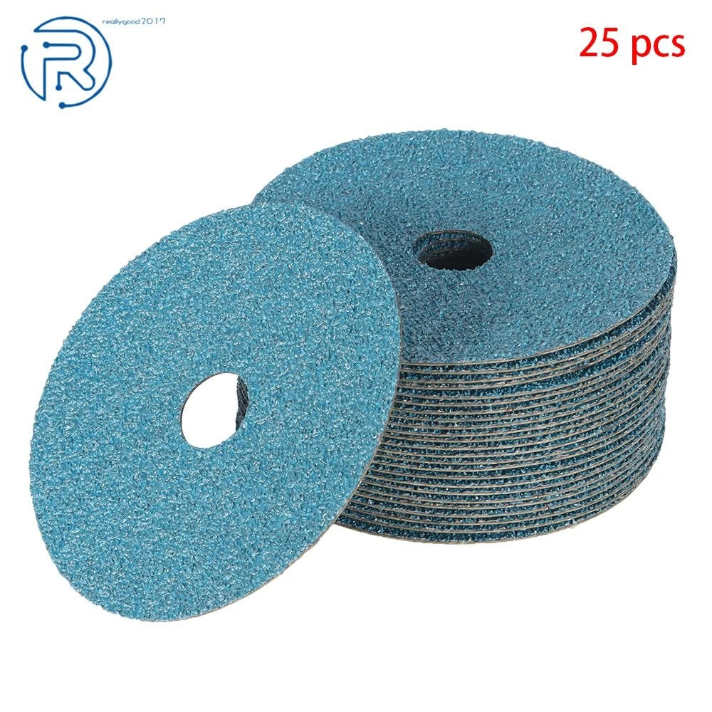 25 Pack 5" Zirconia Resin Fiber Grinding Discs 36 Grit for