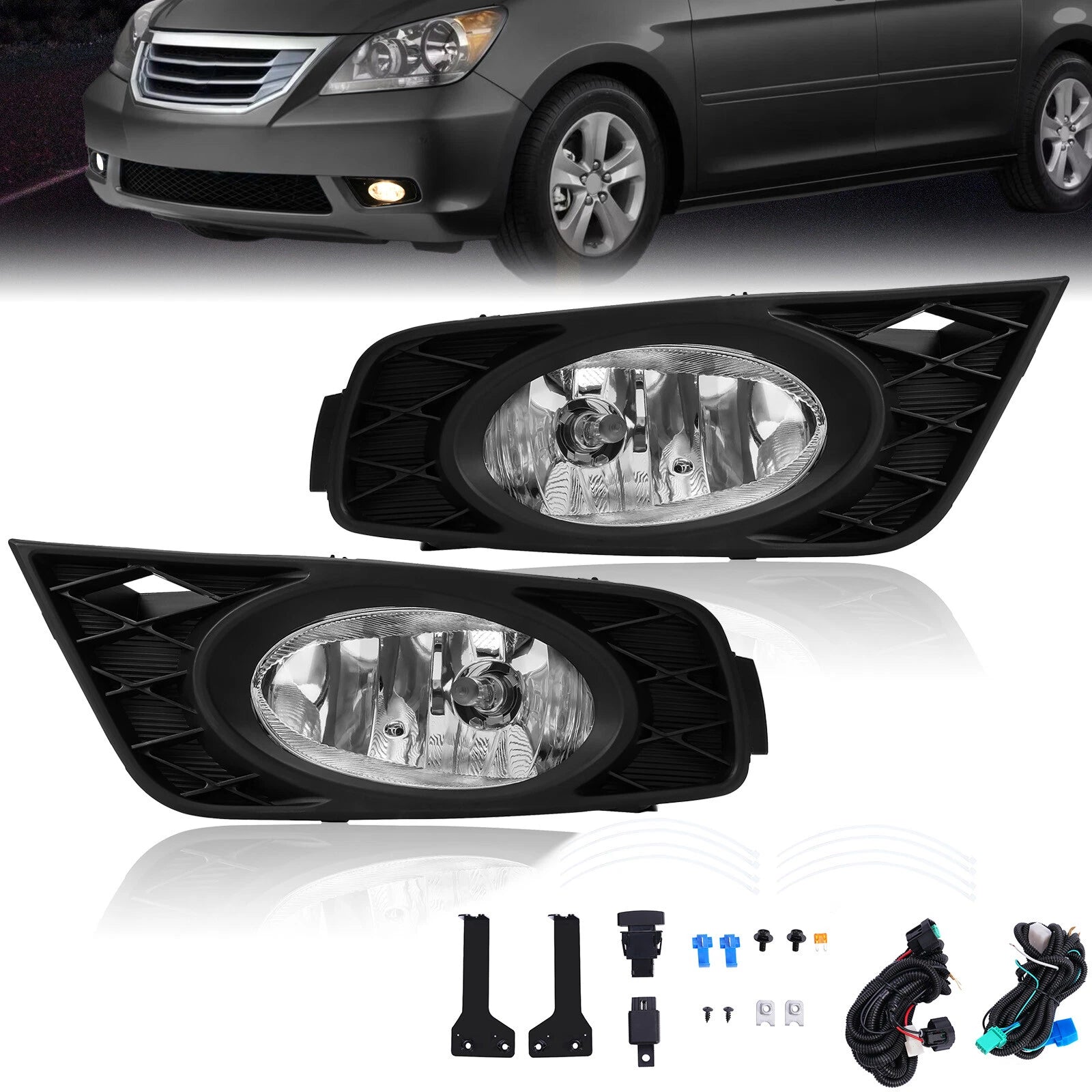 Pair Fog Lights for Honda Odyssey (2008–2010) Bumper Driving Lamps