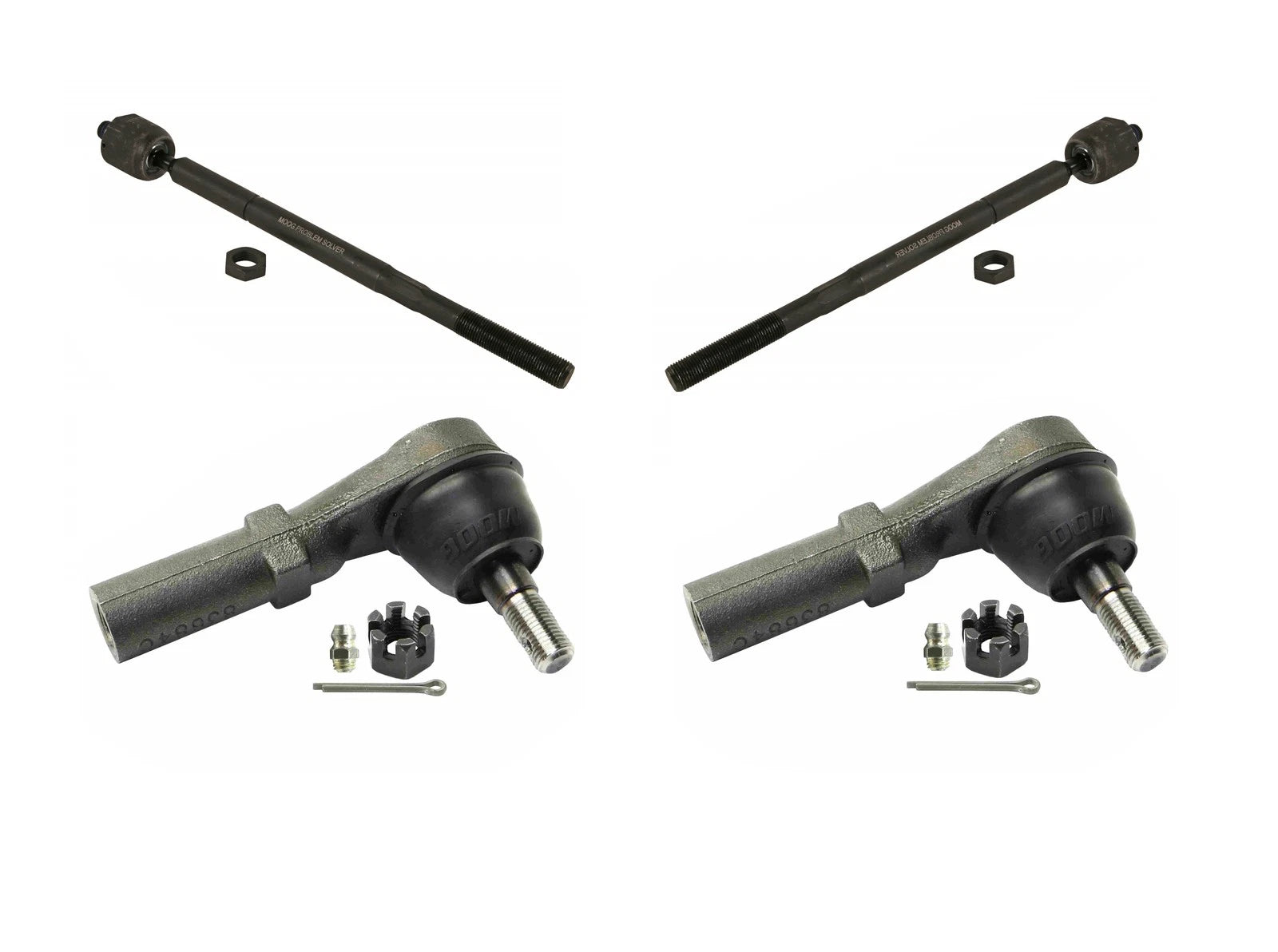Set of 4 Moog Front Inner & Outer Steering Tie Rod Ends for Chrysler Dodge