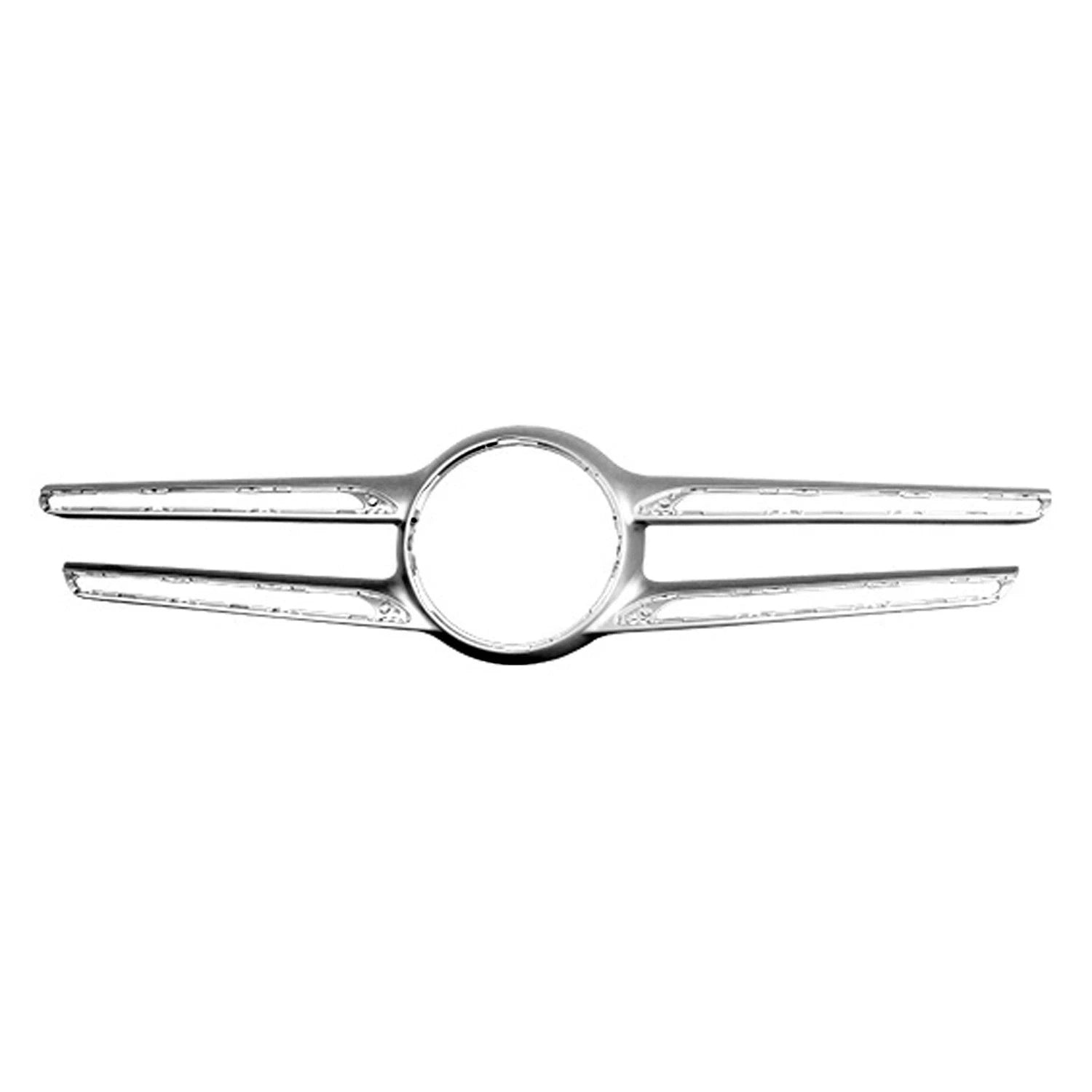 Replacement Silver Plastic Front Center Grille Molding (See compatibility Chart)
