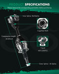 CV Axle for Chevy Silverado 2500 HD GMC Sierra 2500 HD (2011–2014) 4WD