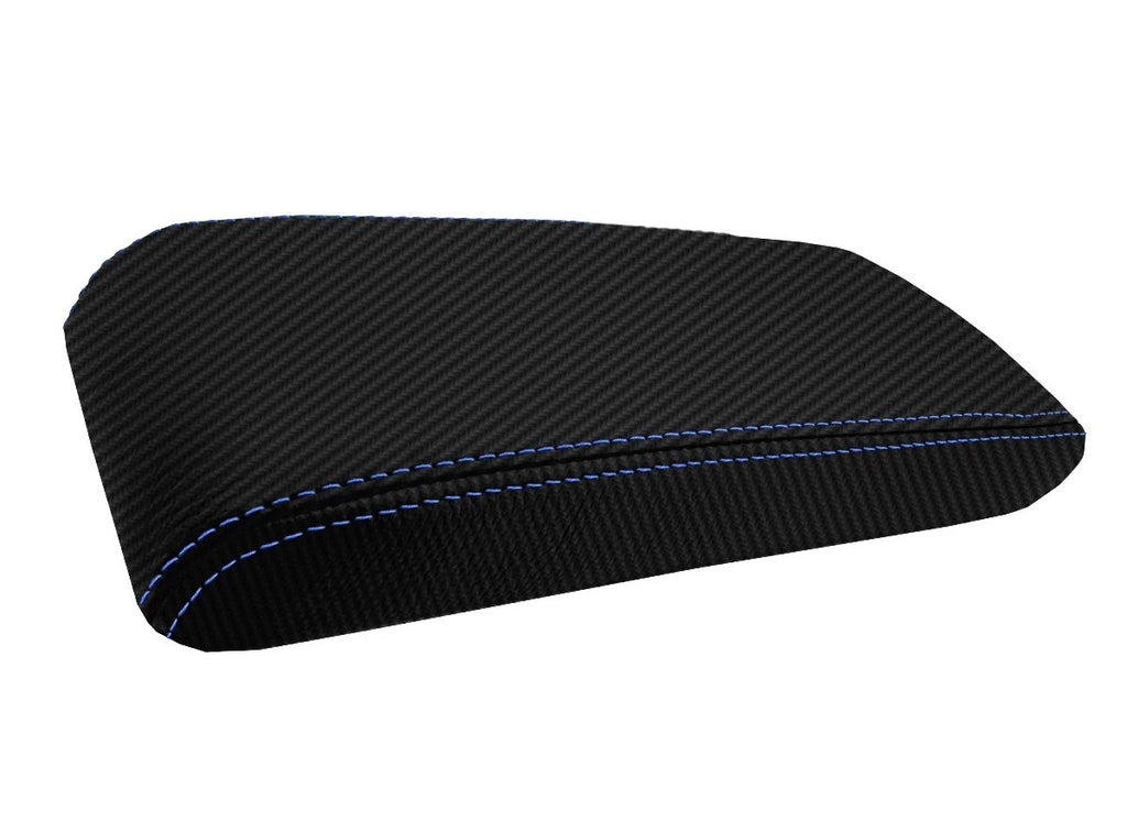Console Armrest Cover for Honda Accord (1994–1997) Carbon Fiber Black Blue Stitch