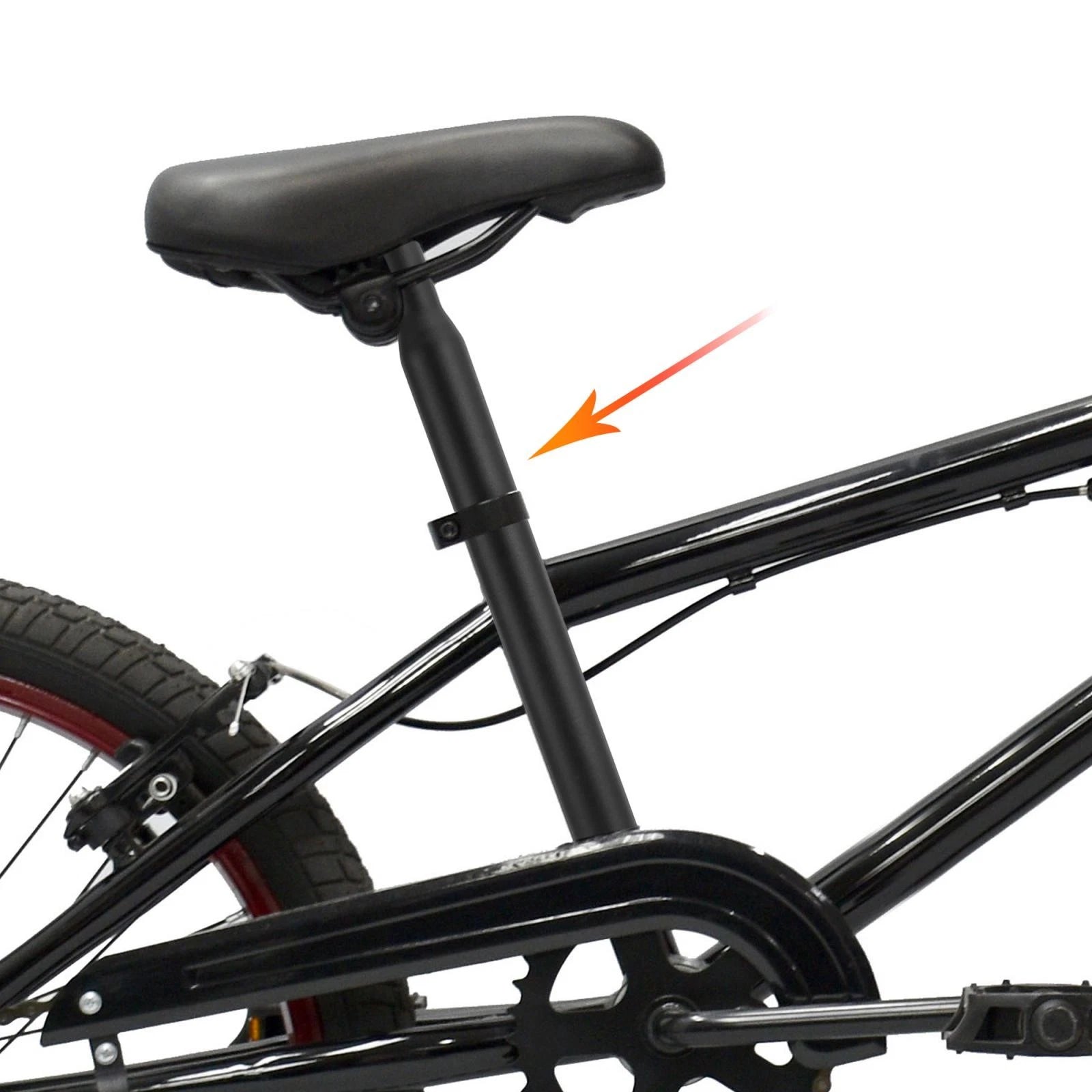 Bicycle Seat Post 28.6x450mm Aluminum Alloy Black for Universal Fit