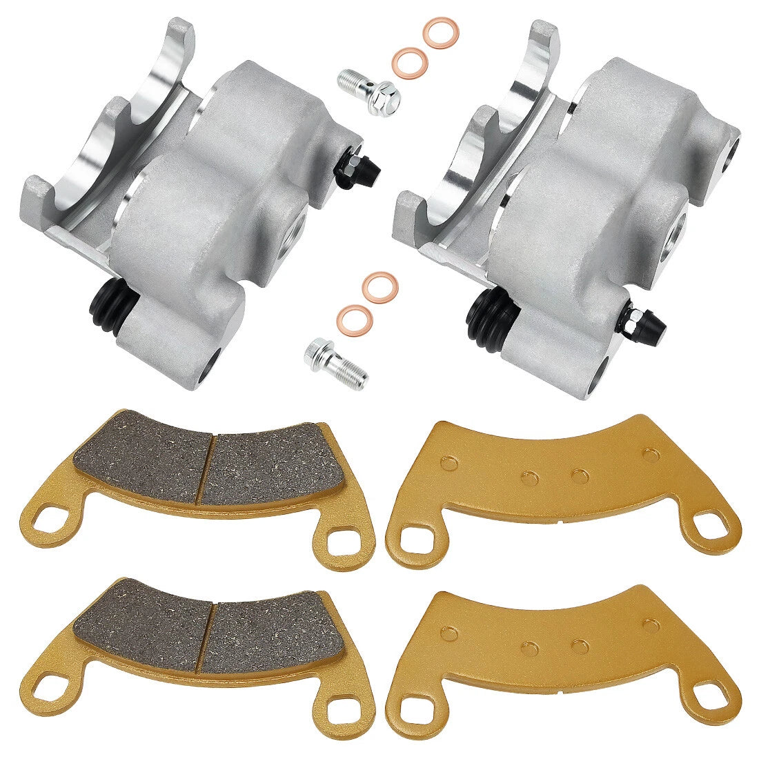 Front Brake Calipers & Pads for Polaris RZR RS1 (2018–2020), GEM eM1400 (2013–2015)