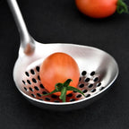 2X Stainless Steel Ladle Spoon & Slotted Skimmer Set