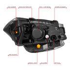 Driver Left Headlight for Kia Soul (2010–2011) Black Housing Amber Corner