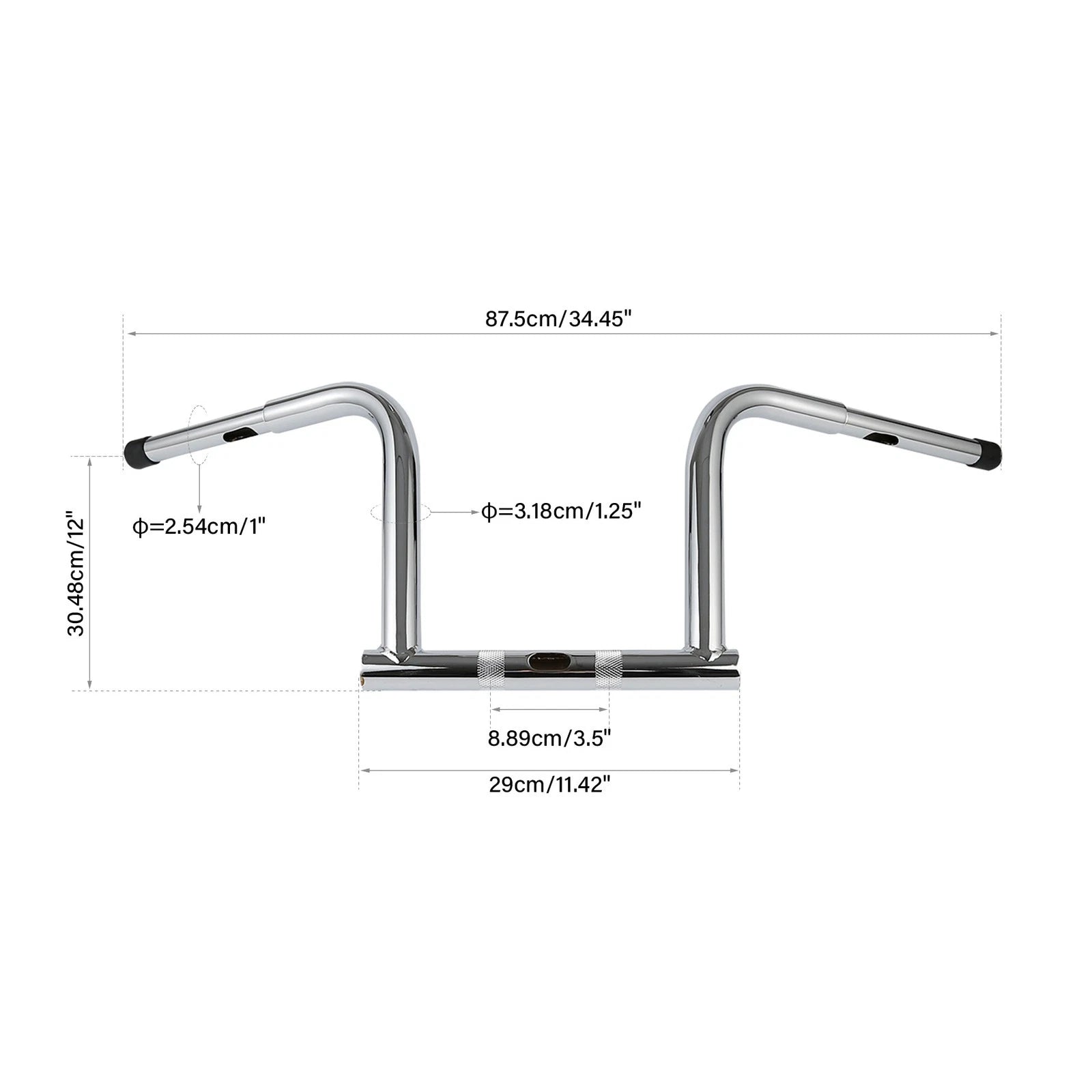 12" Rise 1.25" Handlebar for Harley Davidson Dyna Low Rider (2006–2023)