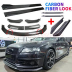 Carbon Fiber Front Bumper Lip Splitter & Side Skirts Kit for Audi A5 S5 A6 A7 A8 (2010–2023)