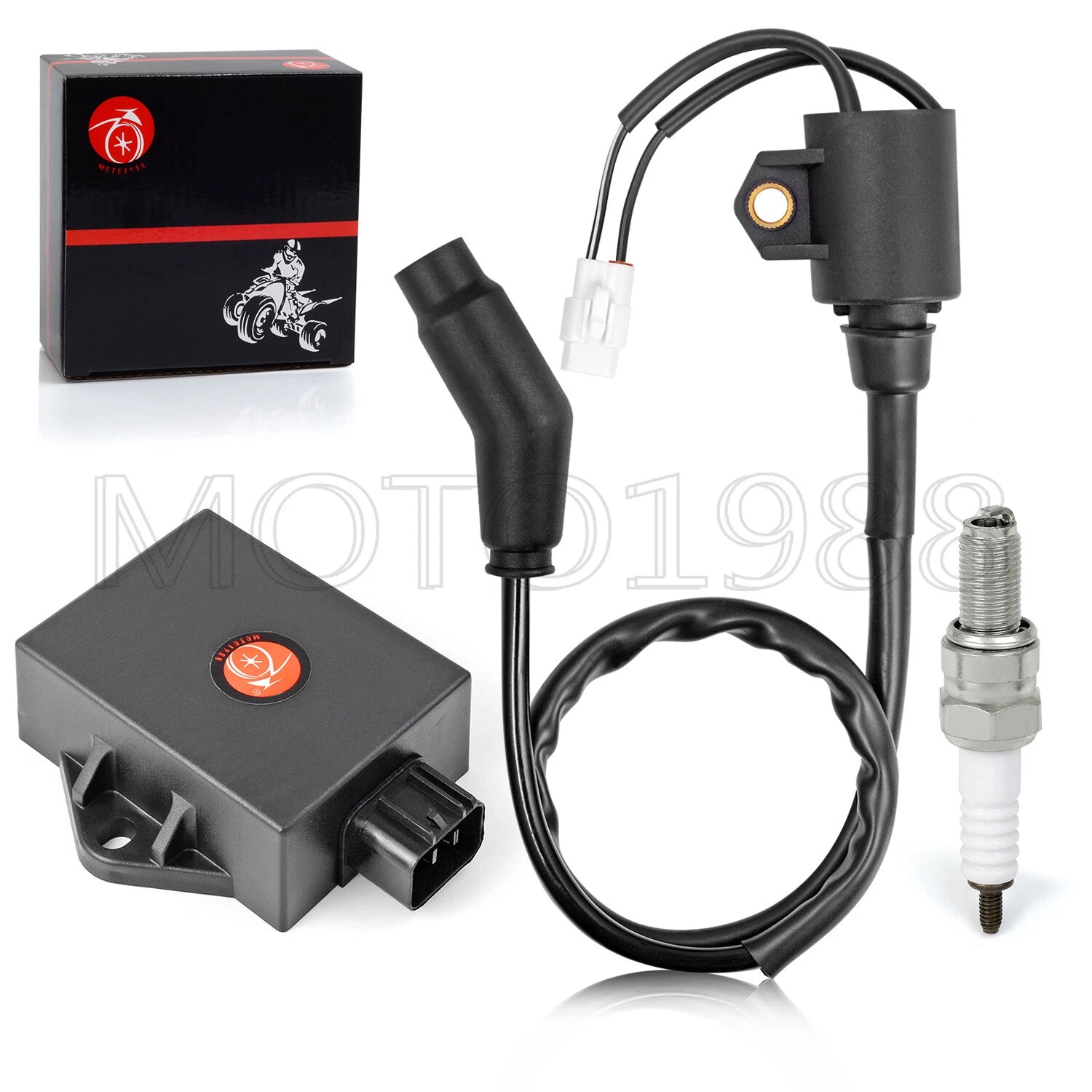 CDI Box Ignition Coil & Spark Plug for Polaris Sportsman Hawkeye 300 (2008–2011)