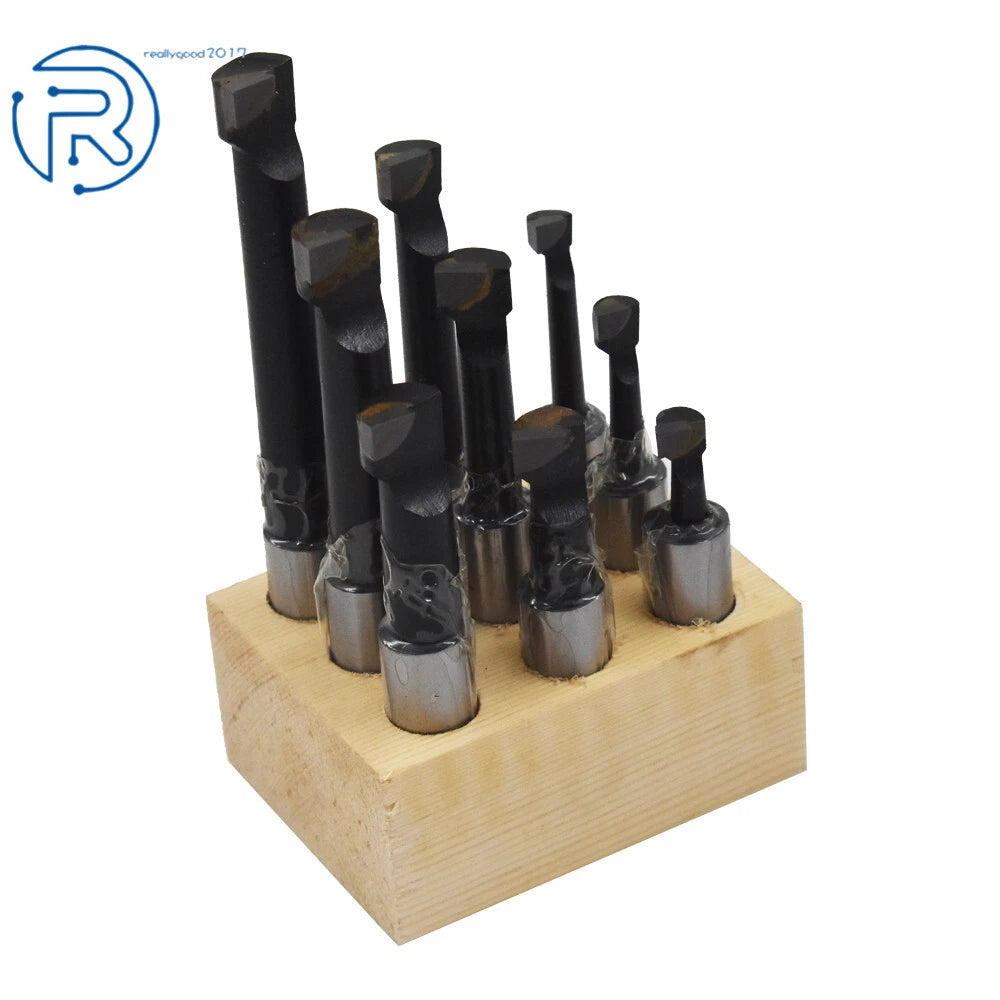 9 Piece Boring Bar Set for Lathe Tool (1/2" Shank)