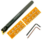 Boring Bar Holder S16QMTJNR16 Set with 10 TNMG331 Inserts for Machining