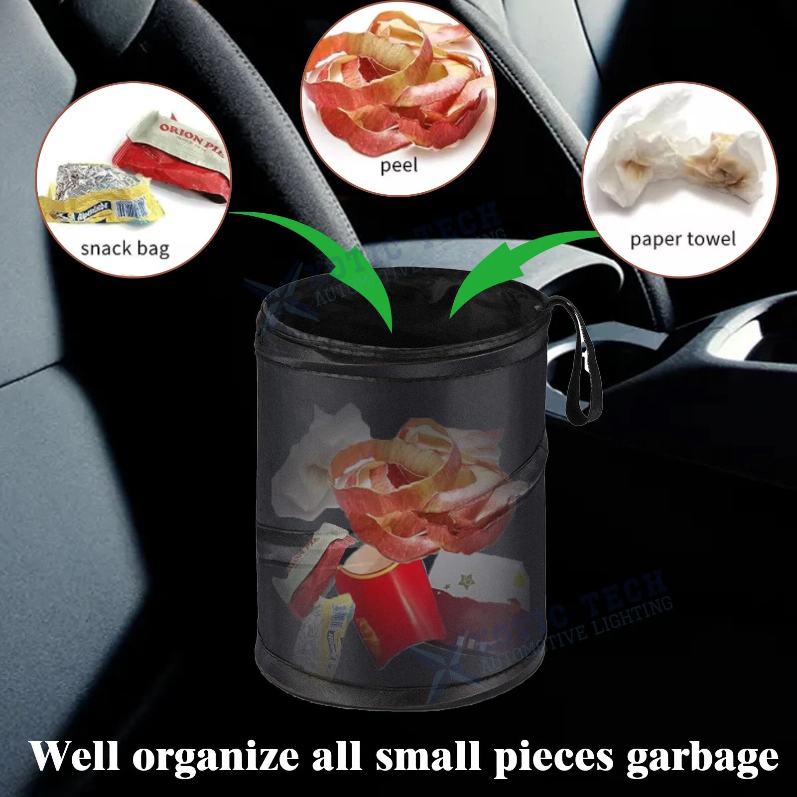 Universal Collapsible Pop-Up Waterproof Car Trash Can Bag (-)