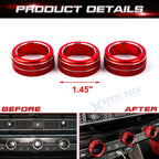 Red Center Console AC Switch Knob Ring Covers for Honda Civic Accord (2023-2024)