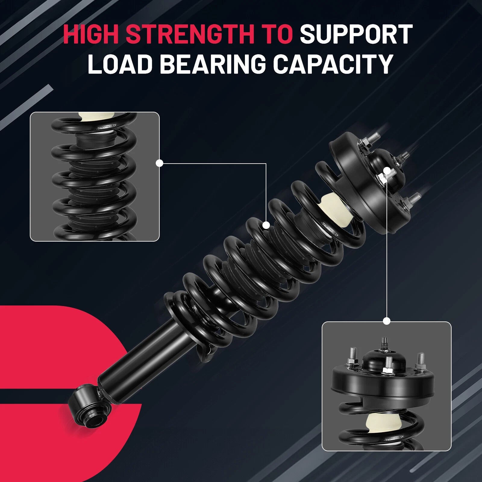 Front Complete Strut Coil Spring & Rear Shock for 2009–2013 Ford F-150 4WD