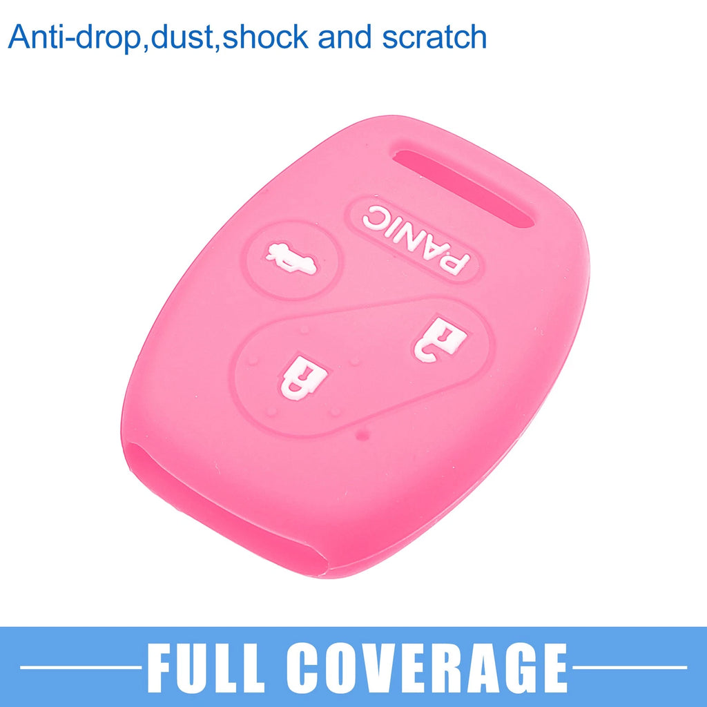 2X Smart Key Fob Cover for Honda Accord Civic CR-V Pilot (Black Pink)