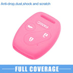2X Smart Key Fob Cover for Honda Accord Civic CR-V Pilot (Black Pink)