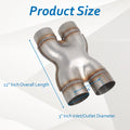 3" Dual In/Out Stainless Steel X-Pipe Muffler Exhaust Tip for Universal