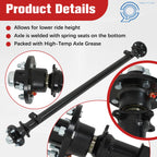 3.5K Trailer Axle for 5 Lug 61" Hub Face (Fits Various Models)