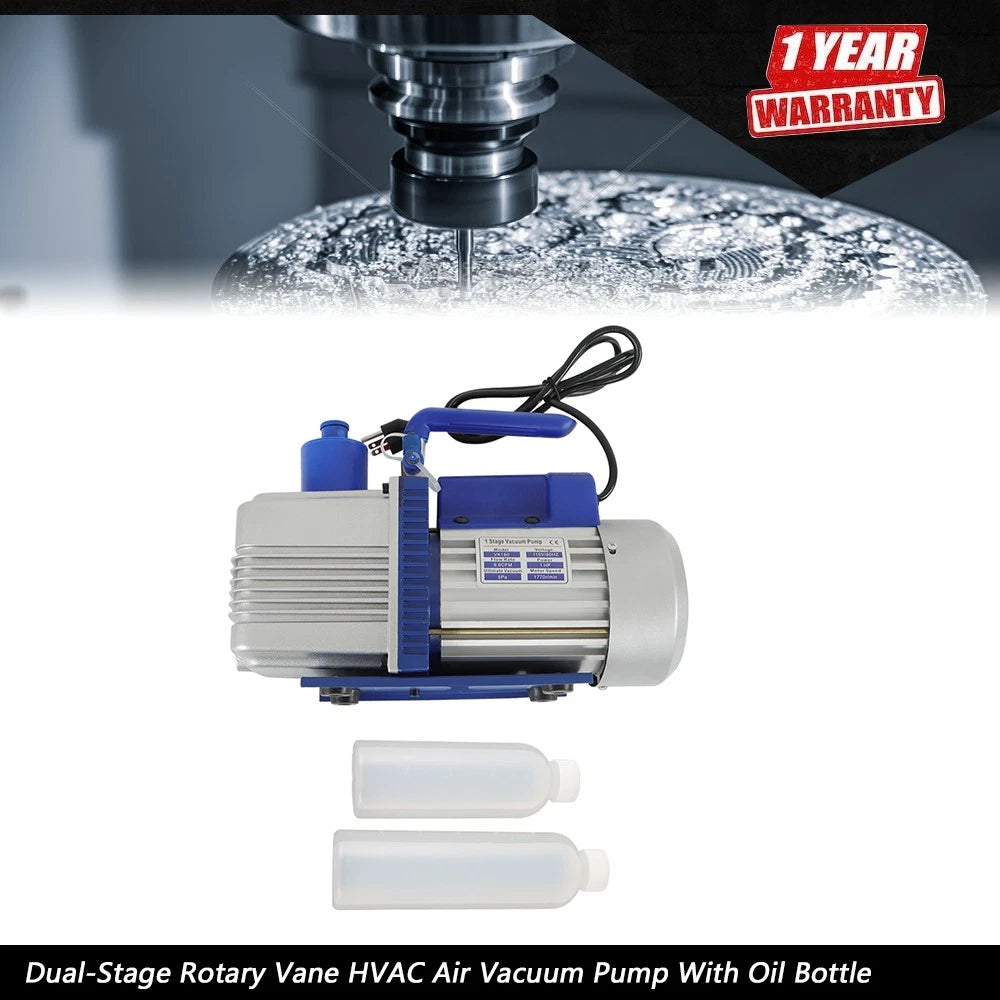 Single-Stage Rotary Vane Vacuum Pump for R12 R22 Systems