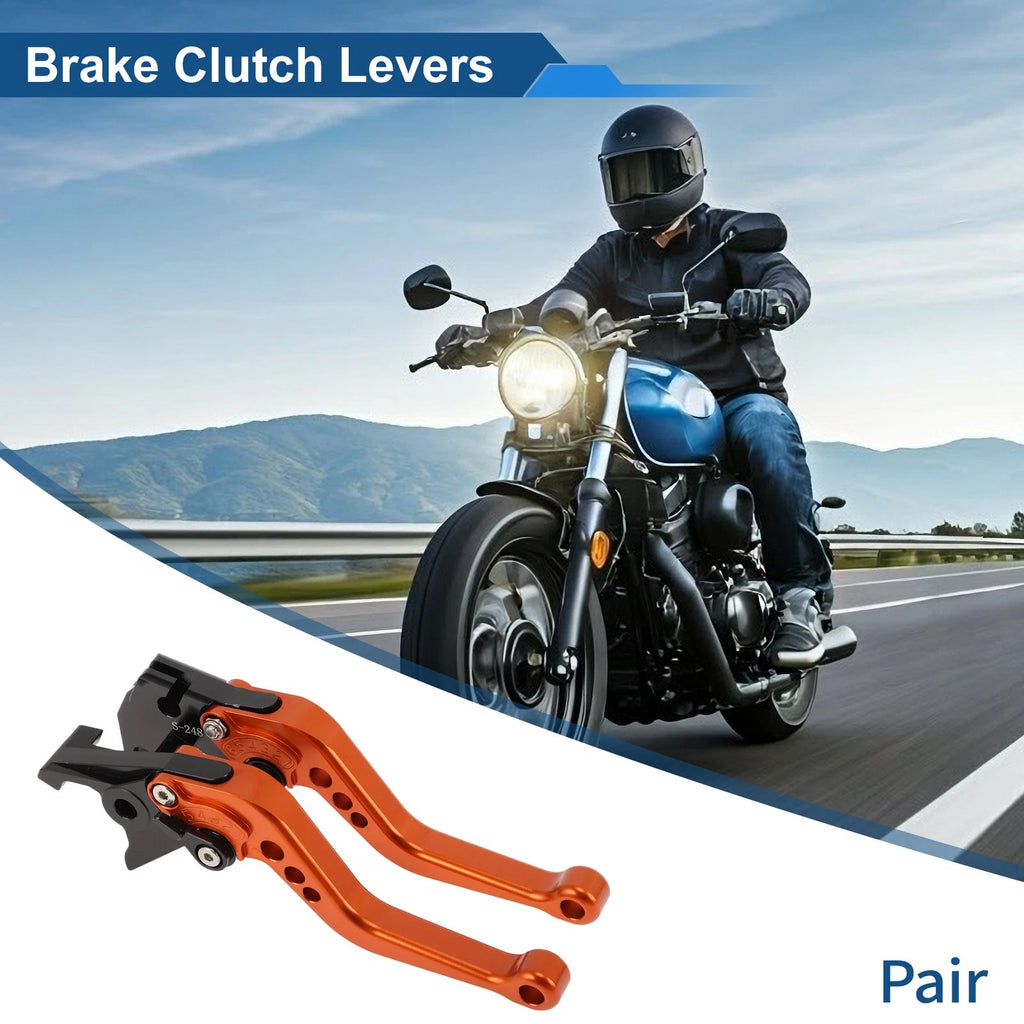Adjustable Short Brake Clutch Levers for Suzuki GSR750/GSX-S750 (2011–2021) Orange