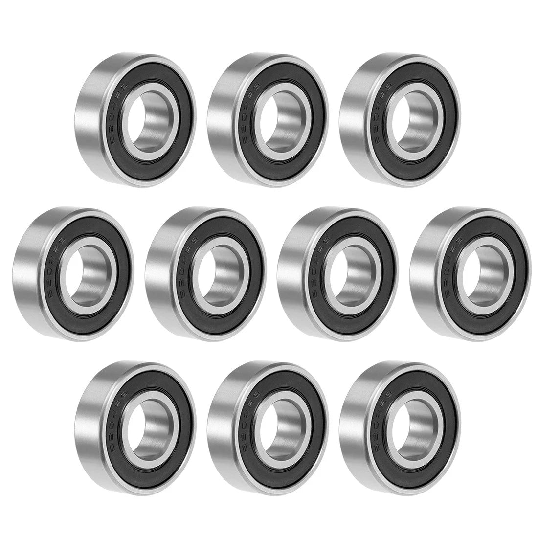 Set of 10 6202-2RS Deep Groove Ball Bearings 15x35x11mm Double Sealed Chrome