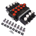 Hydraulic Control Valve 4 Spool Solenoid 12V DC 3600 PSI for