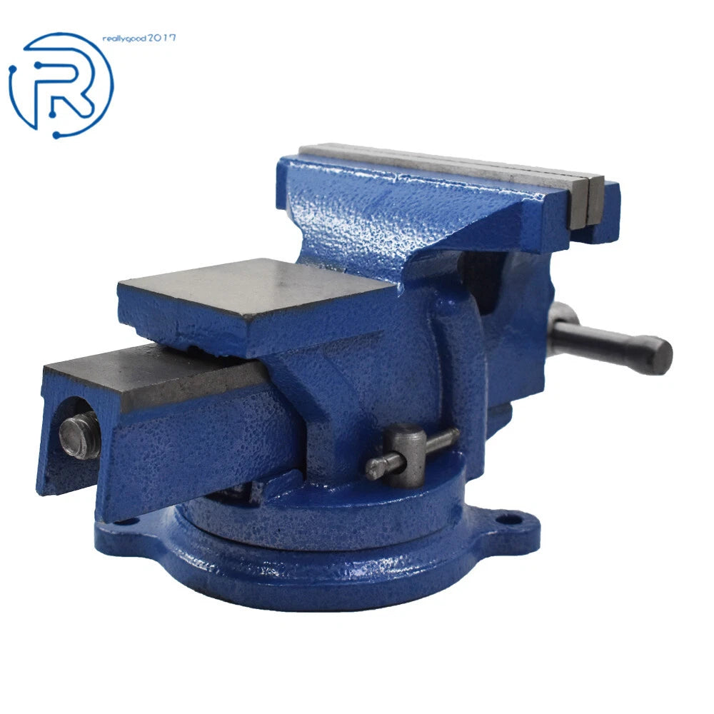 4 Inch Heavy Duty Bench Vise with Anvil and Swivel Locking Base