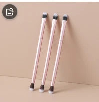 Set of 2 Pink Dual Ended Makeup Brushes for Eye Blending and Face Definition