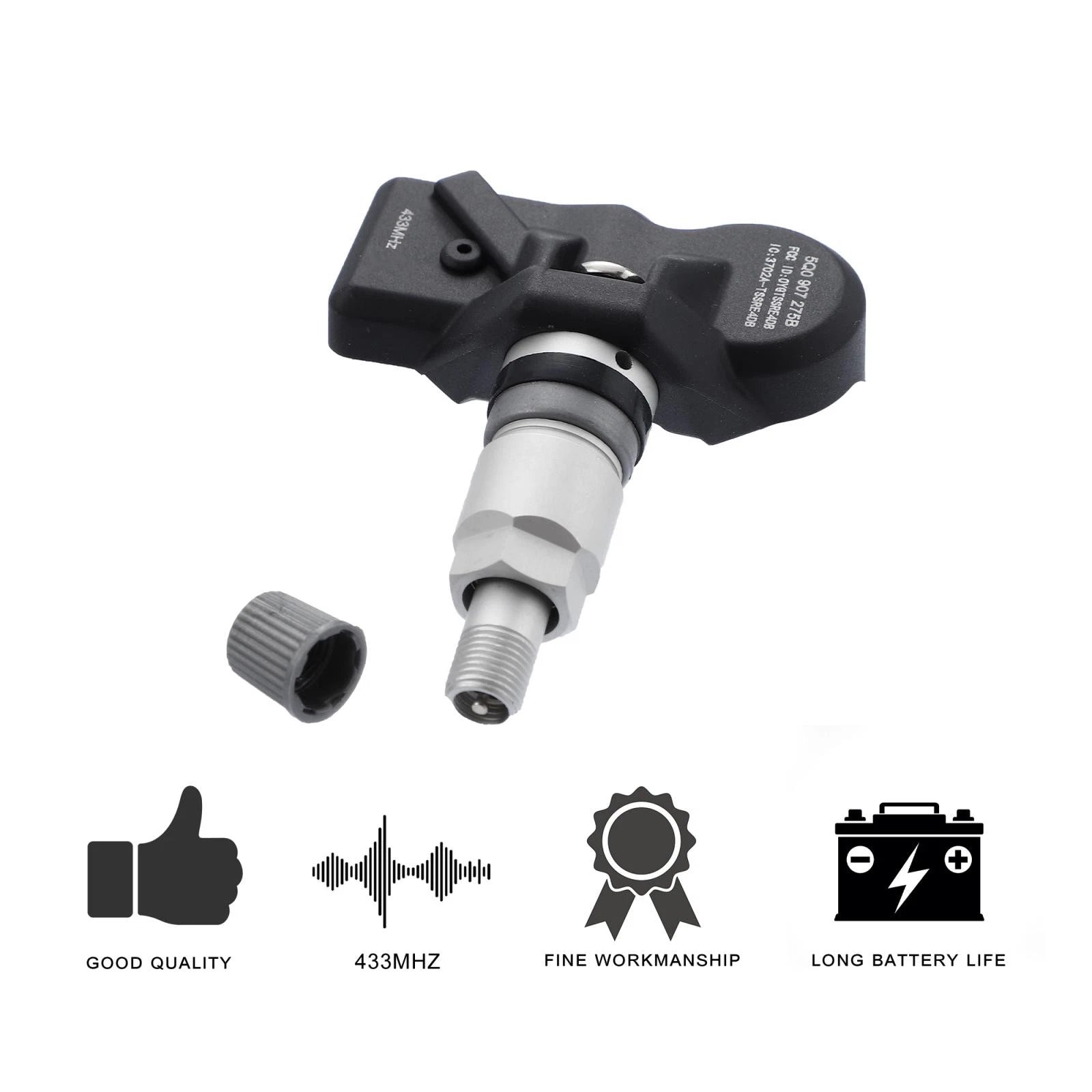 Set of 4 Tire Pressure Monitoring System Sensors 5Q0907275B for Volkswagen (2015–2021)