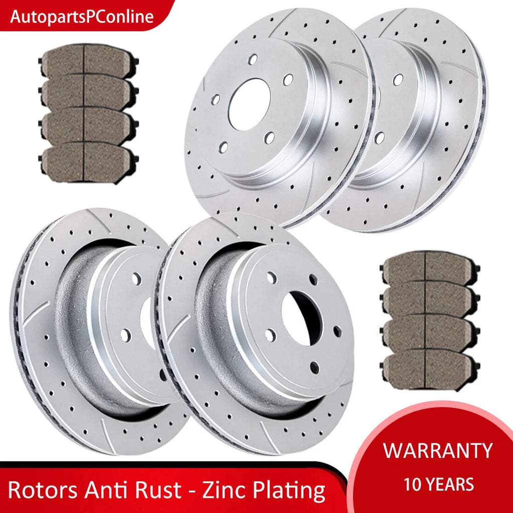 Drilled Brake Rotors and Pads Kit for Dodge Ram 1500 (YYYY–YYYY)