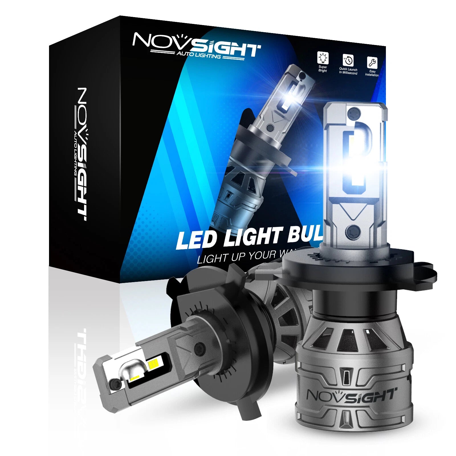 2X H4 LED Headlight Conversion Bulbs Kit for NOVSIGHT (13000LM)
