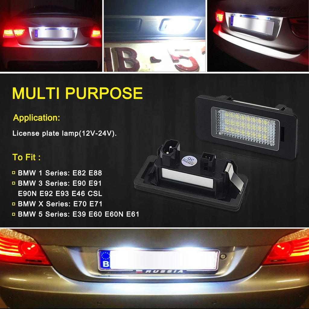 2X Error Free LED License Plate Light Bulbs for BMW E90 E92 E39 E60 E61 M5 E70