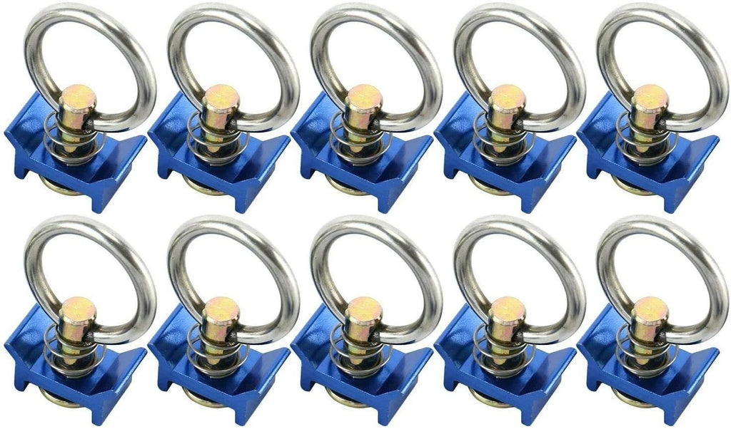 10 Pcs L-Track Single Stud Fitting with Stainless Steel Ring for Universal Use
