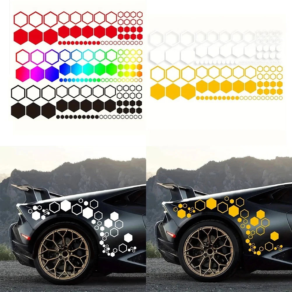 104PCS Honeycomb Decorative Stickers for SUVs Trucks (Universal)