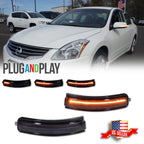 Smoke Sequential Amber LED Side Mirror Signal Lights for Nissan Altima (2007–2013)