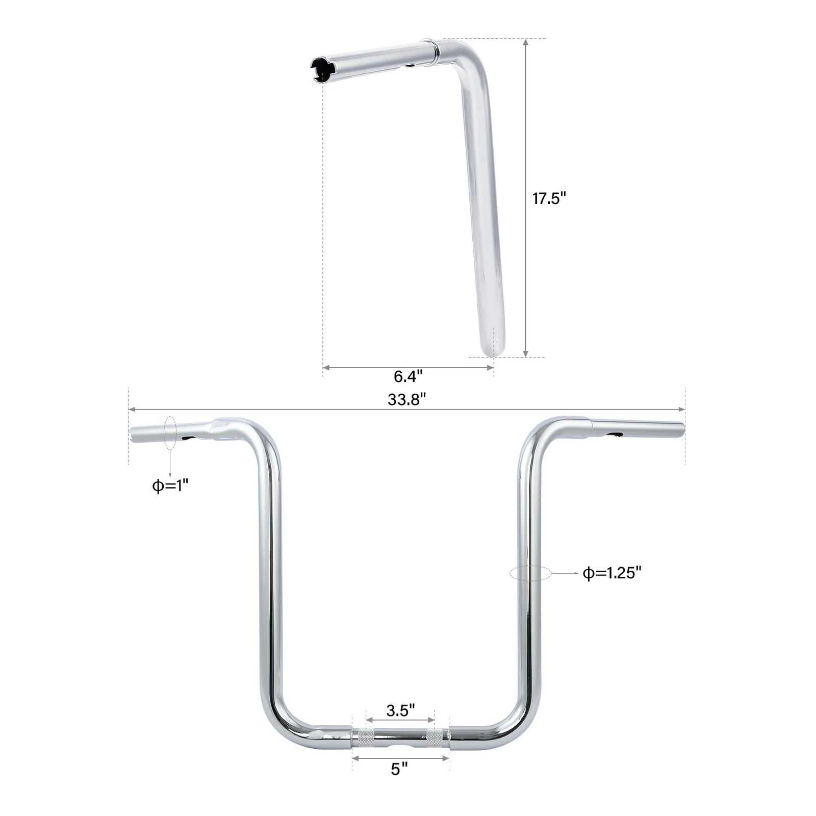 18" Ape Hanger Handlebar for Harley Sportster XL FLST FXST (Chrome)