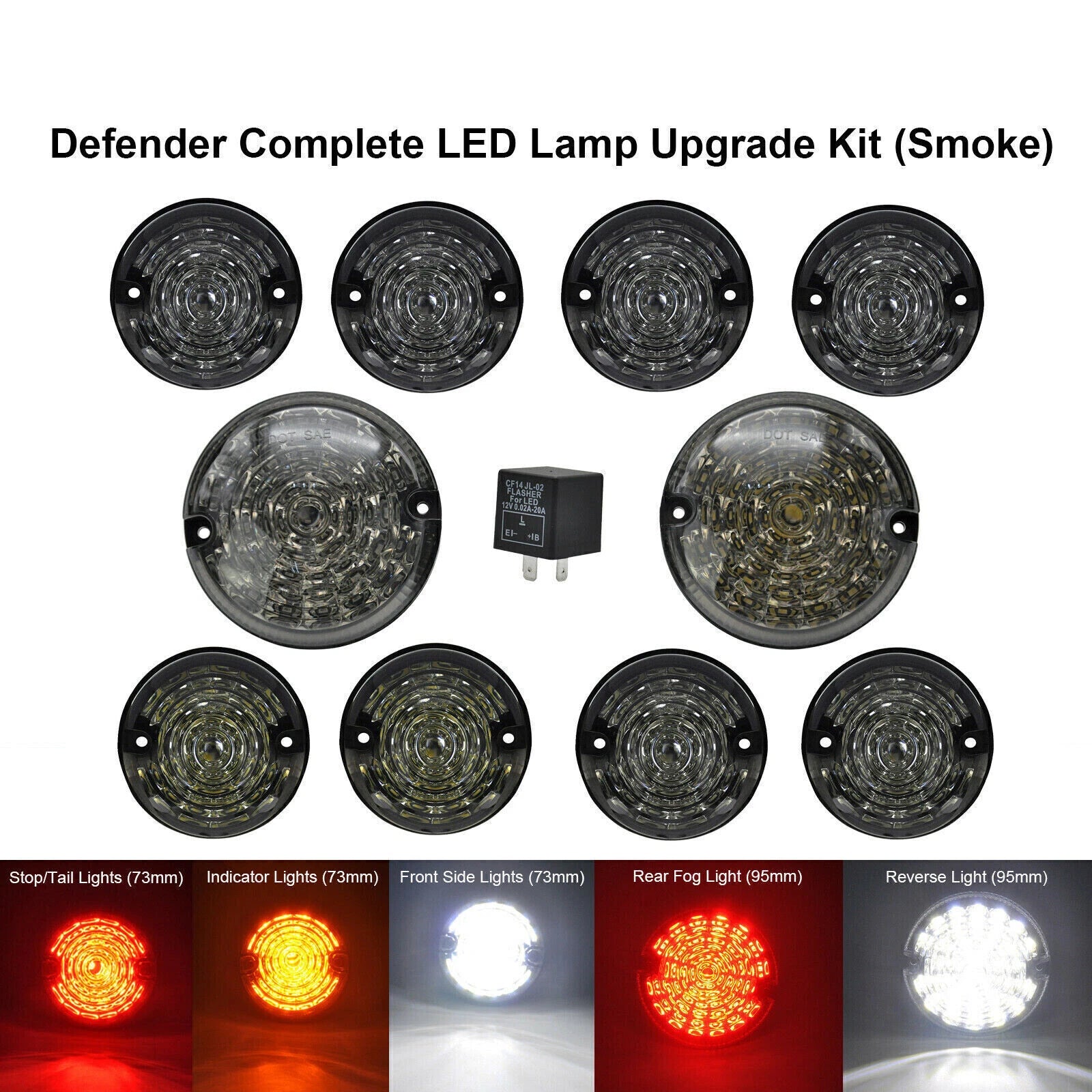 10pcs LED Light Upgrade Kit for Land Rover Defender 90/110 (1983–2016)