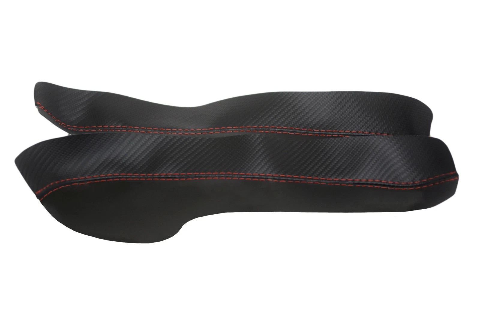Front Door Armrest for Honda Civic Sedan (2016–2019) Vinyl Carbon Fiber Red Stitch