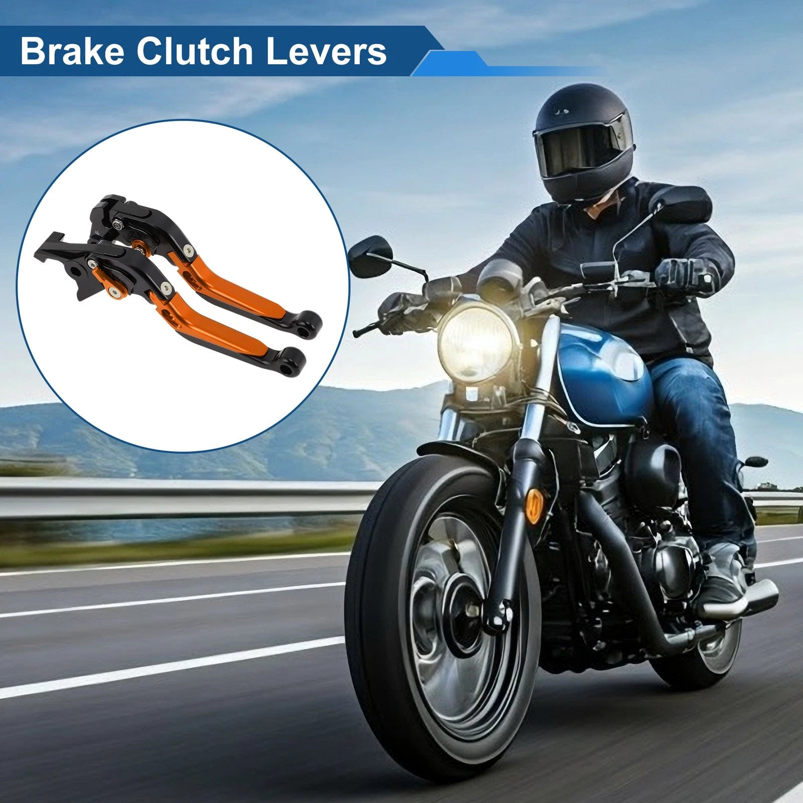 Adjustable Brake Clutch Levers for Honda CBR650R (2014–2022) Black Orange
