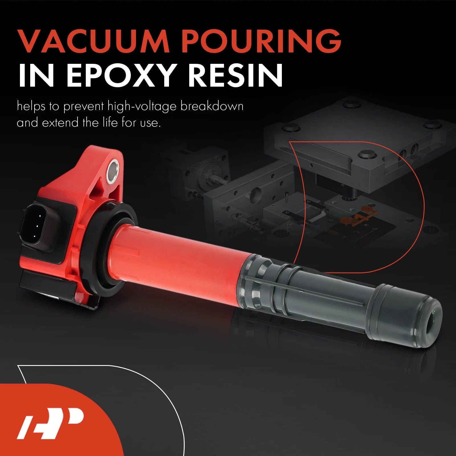 Set of 4 Red Ignition Coils for Honda CR-V (2015–2019) Accord (2013–2017) Acura TLX (2015–2020)