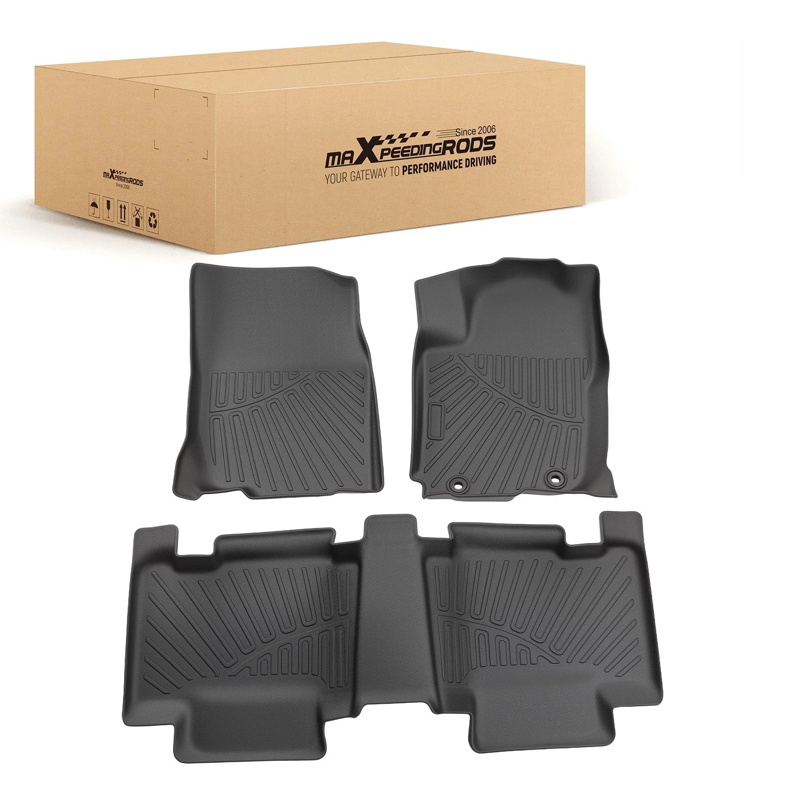 Set of 4 Black TPE Floor Mats for Toyota RAV4 (2013–2018) All Weather
